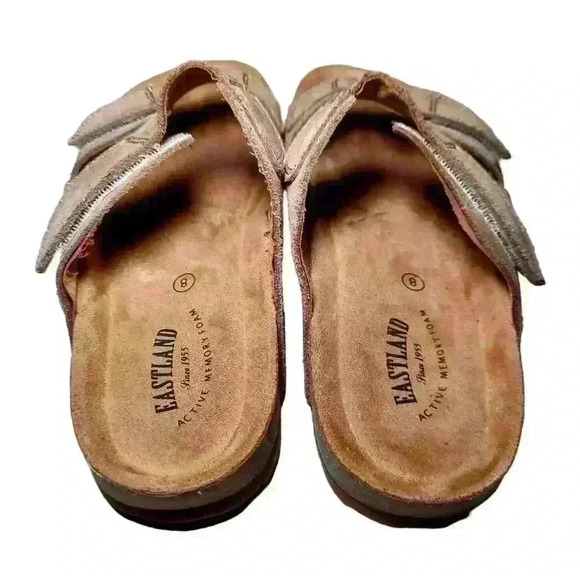 Eastland Caleb brown suede adjustable strap slides - Picture 5 of 9